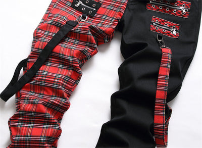 Jeans Rectos Hombre con Panel Colorblock Negro sin Estiramiento - Image 11
