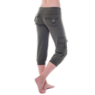 Pantalones Yoga Cortos con Cintura Elástica y Bolsillos - Image 14