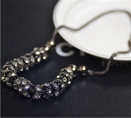 Collar de Zafiro Negro y Diamante Azul Redondo - Image 6