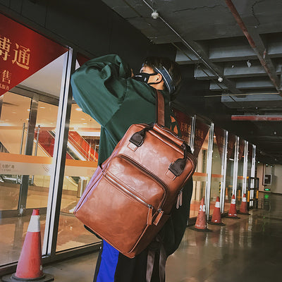 Mochila de Viaje Ejecutiva de Cuero PU con Gran Capacidad - Image 15