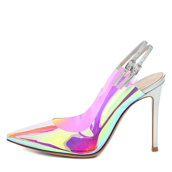 Zapatos Transparentes de Tacón Stiletto para Mujer Talla Grande