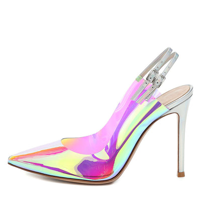 Zapatos Transparentes de Tacón Stiletto para Mujer Talla Grande - Image 2