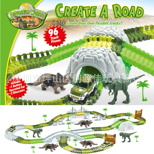 Auto de Dinosaurio Eléctrico con Pista Armable - Juguete Educativo de Doble Capa - Image 10