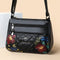 Bolso Crossbody Multicompartimento con Diseño Bordado de Gran Capacidad