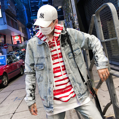 Chaqueta de Denim con Estampado Graffiti Cartoon - Image 3