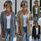 Cardigan Tejido de Color Sólido para Mujer