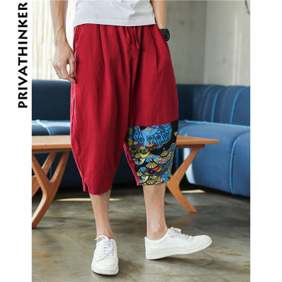 Pantalones Harem de Algodón y Lino para Hombre - Estilo Harajuku Casual - Image 8