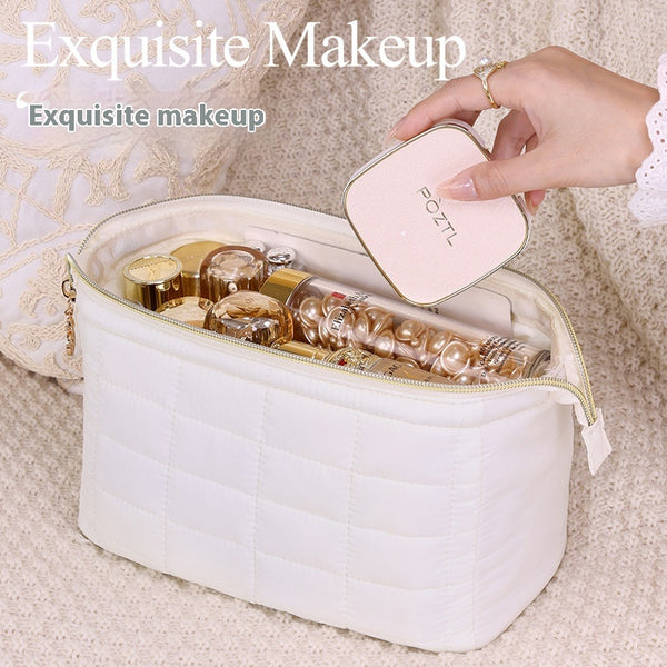 Bolsa de Cosméticos Portátil de Gran Capacidad con Asa