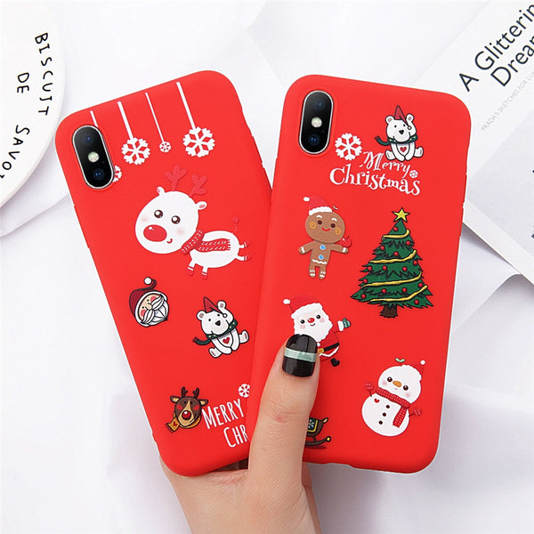 Funda Navideña para iPhone - Diseño Santa Claus y Reno