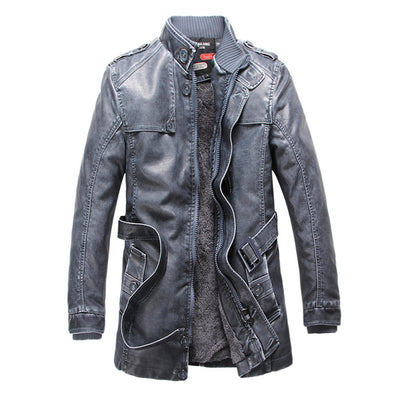 Abrigo Trench de Cuero para Hombre - Image 5