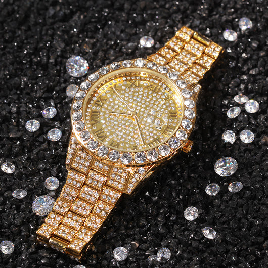 Reloj de Cuarzo Resistente al Agua con Diamantes Completos - Image 9