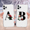 Funda de celular con alfabeto floral