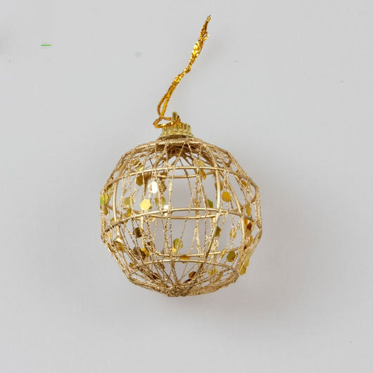 Bola Navideña Dorada con Acabado Escamoso - Image 5