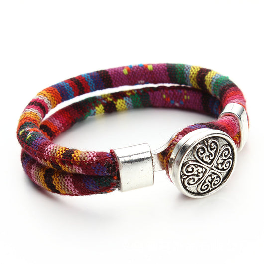 Pulsera de Cuero y Algodón Artesanal - Image 22