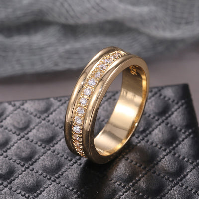 Anillo de Moda Dorado con Rhinestones Plateado en Cobre - Image 6