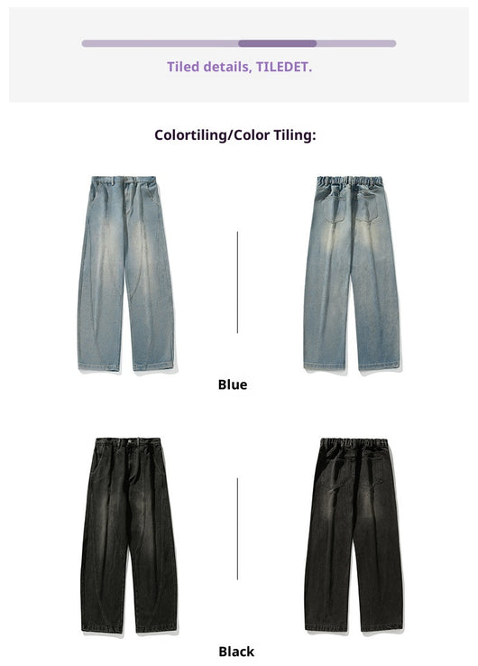 Pantalones Vaqueros Anchos Lavados para Hombre - Corte Holgado Casual - Image 17