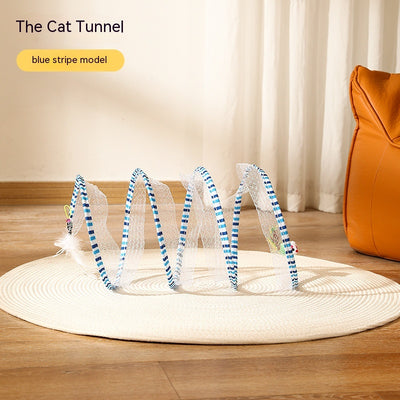 Túnel Plegable para Gatos con Juguete Ratón - Juguete Interactivo S Type - Image 9