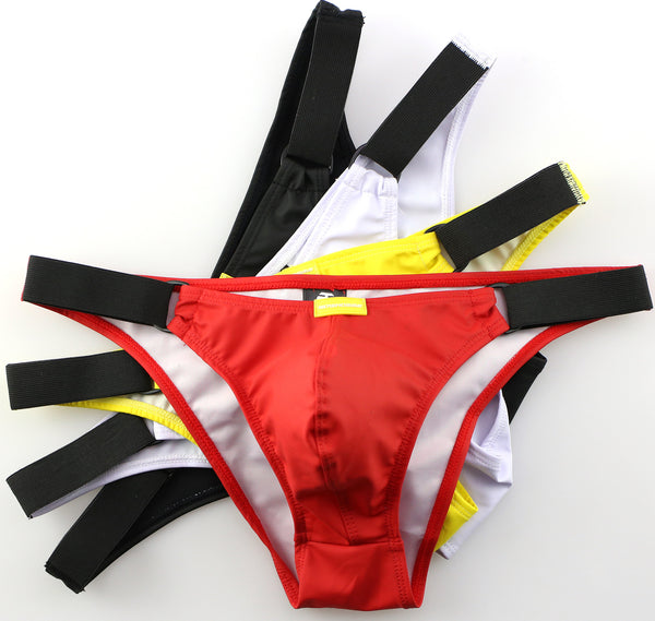 Bóxer de Cuero para Hombre Triángulo Baja Cintura con Doble Hebilla