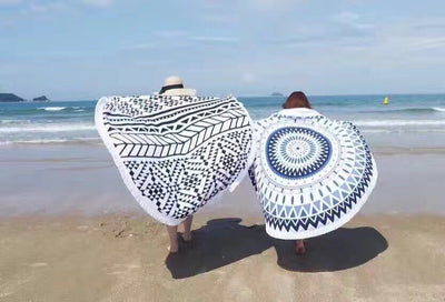 Toalla de Playa Redonda Protección Solar con Correa Microfibra