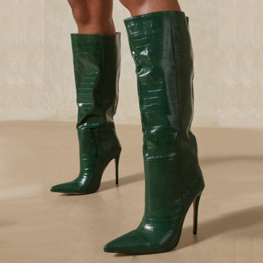 Botas de Tacón Stiletto Punta Afilada Talla Grande para Mujer