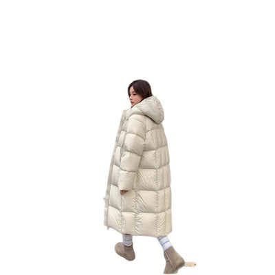 Abrigo Puffer Acolchado Suelto Estilo Coreano Largo a la Rodilla para Mujer - Image 5