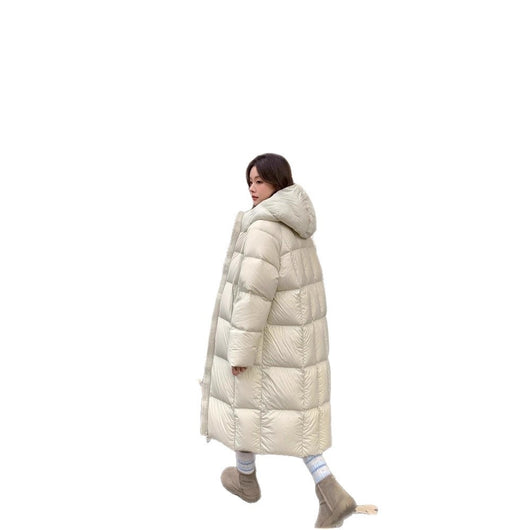 Abrigo Puffer Acolchado Suelto Estilo Coreano Largo a la Rodilla para Mujer - Image 5