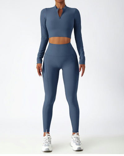 Conjunto Deportivo de Manga Larga con Soporte Torácico para Yoga y Running - Image 9