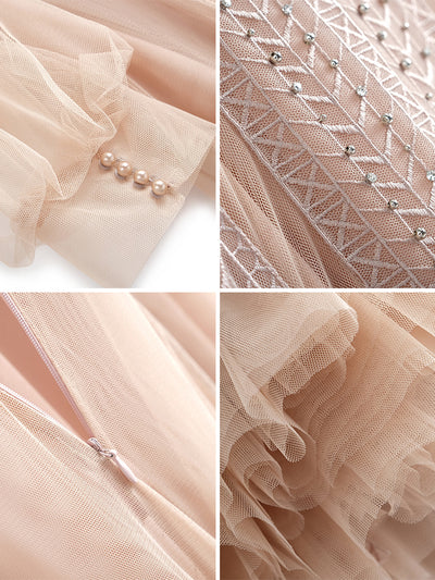 Vestido de Encaje Malla con Cintura Enjoyada y Tirantes - Image 10