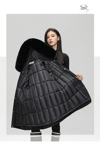 Abrigo de Algodón Midi con Cuello de Pelaje - Image 20