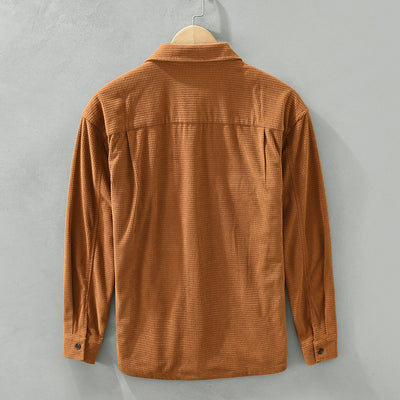 Camisa de Trabajo Estilo Japonés Textura Waffle Manga Larga - Image 2