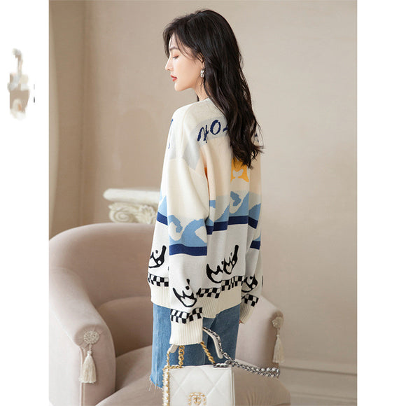 Cardigan Tejido Estampado para Mujer - Colección Otoño