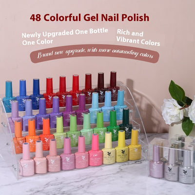 Kit Completo de 48 Colores de Esmalte Gel UV para Uñas