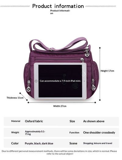 Bolso de Hombro Acolchado con Bordado y Almacenamiento de Tres Capas - Image 9