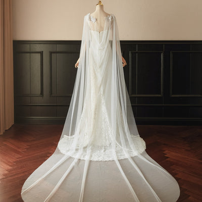 Chal Nupcial de Encaje Mesh Elegante - Image 3