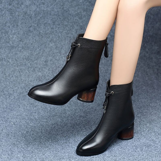 Botas Negras de Invierno Estilo Coreano para Mamá - Diseño Moderno y Elegante - Image 2
