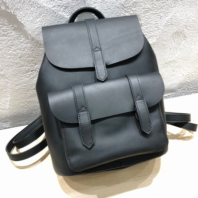 Mochila de Cuero Genuino Retro Hecha a Mano - Bolso Compacto Primera Capa - Image 7