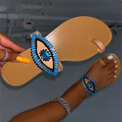 Pantuflas Planas con Cristales de Zafiro - Tallas Grandes Europeas y Americanas - Image 7