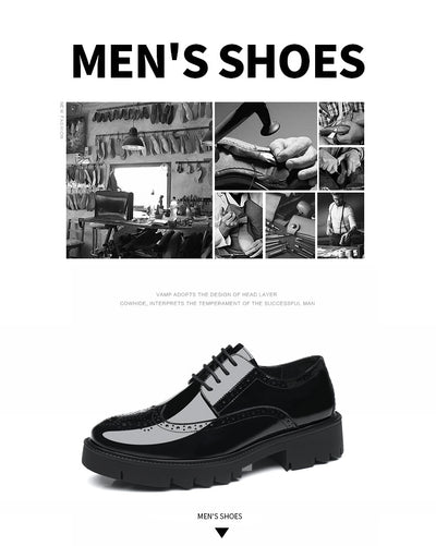 Zapatos de Cuero Casuales Estilo Británico con Tallado Brogue para Hombre - Image 17