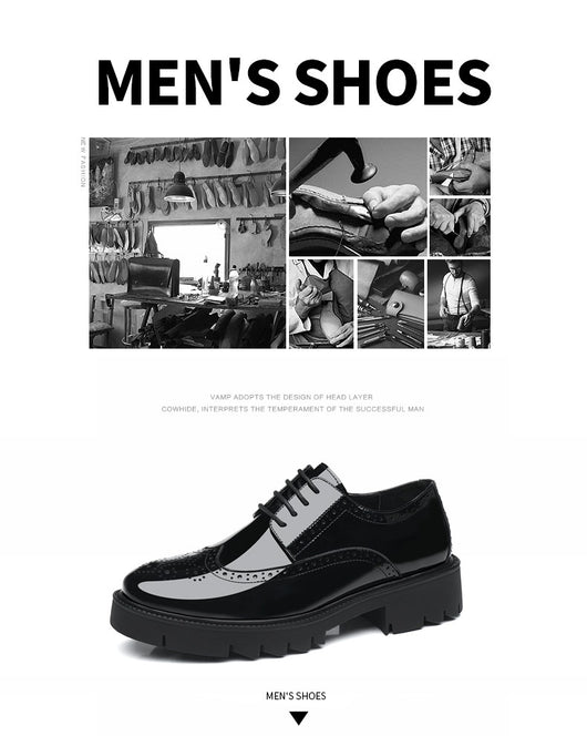 Zapatos de Cuero Casuales Estilo Británico con Tallado Brogue para Hombre - Image 17