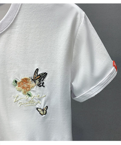 Camiseta Cuello Redondo Hombre con Bordado de Mariposas - Image 18