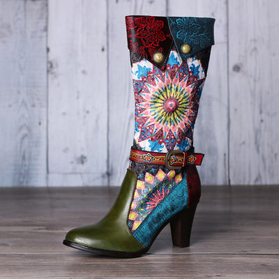 Botas Cortas de Terciopelo Retro con Tacón Alto para Mujer - Image 7