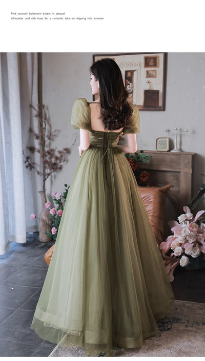 Vestido de Noche Mori Style Verde Esmeralda Ajustado Elegante - Image 12