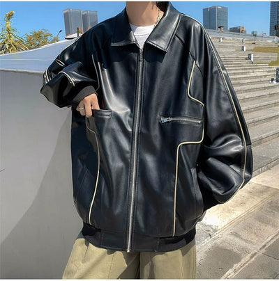 Abrigo de Cuero para Hombre Primavera y Otoño - Image 28