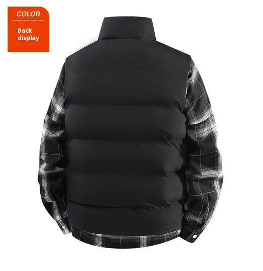Chaleco Abrigo Suelto Cálido para Hombre Talla Grande con Cuello de Pie - Image 21