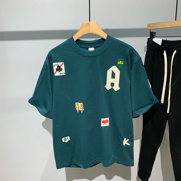 Camiseta Estampada con Bordado para Hombre