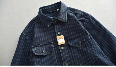 Camisa Denim a Rayas para Hombre - Estilo Ejecutivo - Image 14