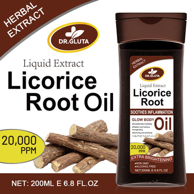 Aceite Corporal Extracto de Raíz de Regaliz - Iluminador y Blanqueador de Piel 200ml