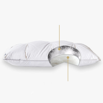 Almohada de Plumón de Ganso Blanco con Funda de Algodón para Dormir Profundo - Image 10
