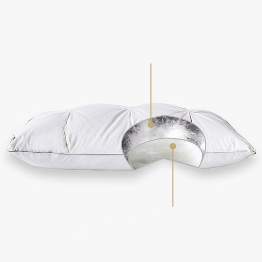 Almohada de Plumón de Ganso Blanco con Funda de Algodón para Dormir Profundo - Image 10