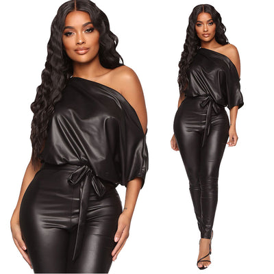 Leggings y Monos Strapless de Cuero - Image 10